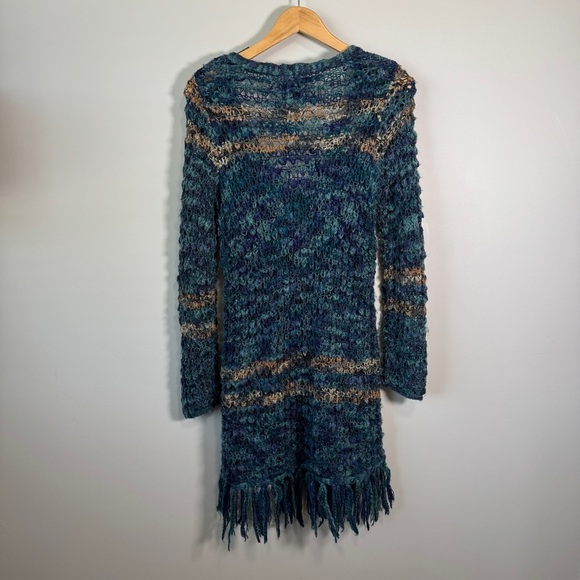 Lucky Brand Sweater Cardigan Women Size Medium Fringe Long Sleeve Boho - Picture 3 of 14